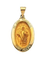 Sacred 14k Yellow Gold St. Jude Medal Pendant