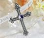 Completely Handcrafted - Designer Sterling Silver Brazilian Amethyst Cross Pendant