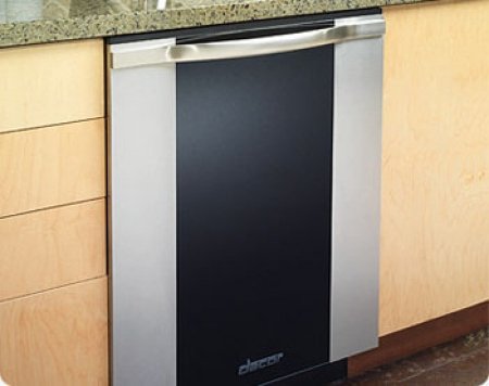 Fully Integrated Dishwasher With Millennia Style Handle Hidden Control Panel Smart Cycles Sensor Technology Condensation Drying 5 Wash Cycles & Stainless Steel With Verticle Black Glass