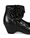 Leatherette Chiffon Bow Ankle Cuff Kiddie Heel Wedge Sandal (Toddler/Little Girl/Big Girl) BA62 - Black