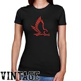 NCAA Hartford Hawks Ladies Black Distressed Logo Vintage Slim Fit T-shirt