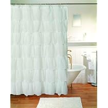 Gypsy Ruffled Shower Curtain White