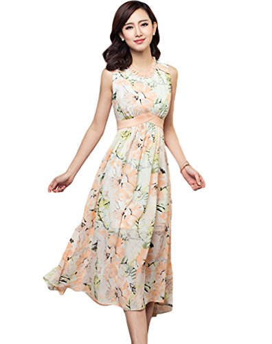 (ディーコッテ)D'Kotte リゾート マキシ ワンピース ノースリーブ きれいめ 花柄 春 夏 レディース ロング 丈 neax292