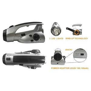 Self Charging FM Radio LED Flashlight - Emergency Wind Up Technology by 