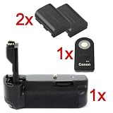 Minadax Profi Batteriegriff für Canon EOS 5D Mark II als BG-E6 Ersatz + 1x Infrarot Fernbedienung! + 2 LP-E6 Akkus + 1x Infrarot Fernbedienung!