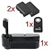 Minadax Profi Batteriegriff fuer Canon EOS 5D Mark II als BG-E6 Ersatz + 2 LP-E6 Akkus