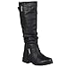 Journee Collection Womens Regular Sized and Wide-Calf Buckle Knee-High Riding Boot