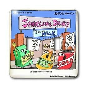 Londons Times Funny Music Cartoons - Lactose Intolerance - Light Switch Covers - double toggle switch