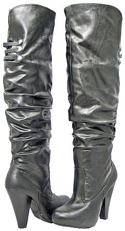 Bamboo Brenda-29 Black Women Knee Boots