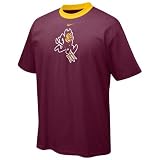 Nike Arizona State Sun Devils Maroon Contrast Neck Logo T-shirt