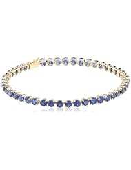 14k Gold Round Natural Blue Sapphire Tennis Bracelet