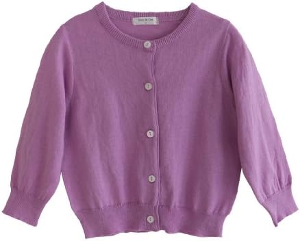Susu & Cra - Baby Toddler Basic Cardigan, Kids Solid Cardigan (5yrs (4-5yrs), Lilac)