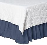 IMAGE OF Patch Magic Blue Dark Chambray Fabric Dust Ruffle, King