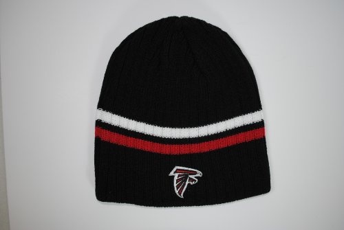 Atlanta Falcons Reebok Black Two Stripe Knit Beanie Winter Hat Cap