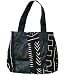 Large Hand Painted Black Mudcloth Mud Cloth and Leatherette Design Bag Purse