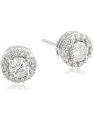 10KW 0.65 Cttw 0.50 Cttw Center White Diamond Earrings