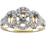 14K Yellow Gold Diamond Engagement Ring Semimount - 0.50 Ct.