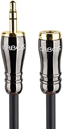 Cabos High Fidelity Headphone Extension Cable - Thicker (Dia=4.8mm) and Super Soft and Durable Cord - Detachable and Gold Plated Connectors - 3.5mm Male to Female Audio Extension Cable (10 Feet)