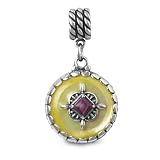 Carolyn Pollack Mixed Metal Gold Mother of Pearl Reversible Modern Traditions Charm - Fits Pandora European Charm Bracelets
