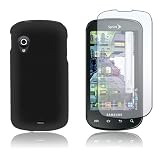 Samsung Stratosphere i405 - Black Rubberized Hard Plastic Case + Clear Screen Protector [AccessoryOne Brand]