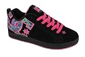 DC CORT GRSEL LADIES SUEDE SKATE TRAINERS BLACK/PINK/GREY