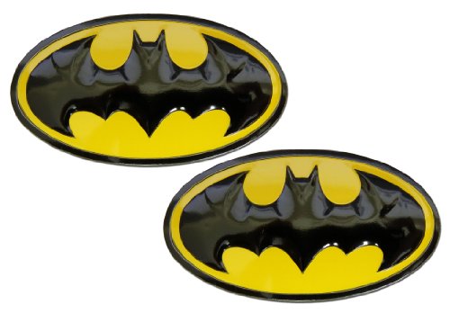  2 X Batman DC Comics Superhero Shield Emblems Real Aluminum Car Laptop Logo Badge Emblems (Pair/Set)
