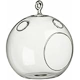WGV Clear Round Hanging Votive Candle Holder/Glass Orb Terrarium Vase, 7-Inch by 8-Inch