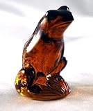 LALIQUE CRYSTAL AMBER SITTING FROG