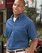 Harvard Square Men's Short-Sleeve Denim Shirt (HS127)