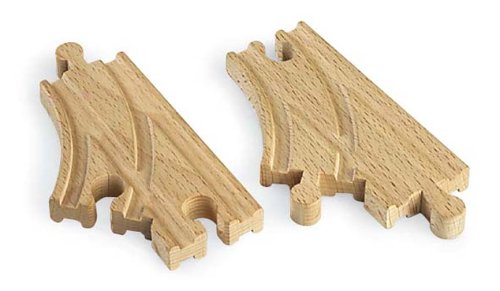 Childrens Toyshop  Toys : BRIO 33439 Wooden Railway System: Short Curved Switch Tracks