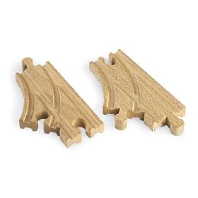 BRIO 33439 Wooden Railway System: Short Curved Switch Tracks