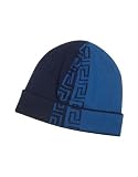 Versace - Versace Two-tone Greca Stripe Fold Over Brim Skull Cap Blue
