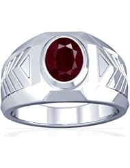 Platinum Oval Cut Ruby Solitaire Ring