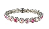 Bracelet - B206 - Bangle Style - Swarovski (tm) Crystal Stones - Magnetic Closure ~ Rose Mix (Pink)