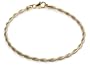 14k Yellow Gold Twisted Mirror Chain Bracelet, 7"