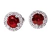 18k White Gold Natural Fine Ruby & Diamond Earrings Ct.tw 1.45