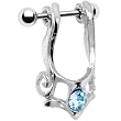 Aqua Gem Tribal Shield Cartilage Earring