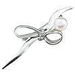 Clear Crystal Bow Pearl Elegant Brooches And Pins