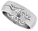 Jewelry : Surgical Steel 5/16" (8mm) Domed Band Ring with Tribal Cut-Out Design