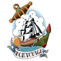 Bon Voyage Temporary Tattoo 2.5x3.5
