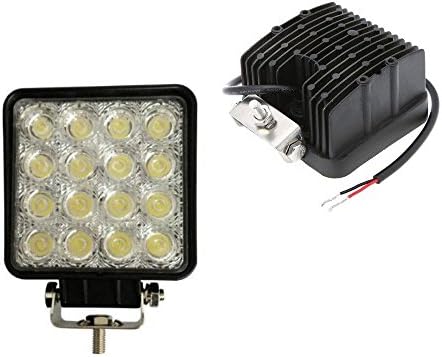 Super Bright Work light,Paris led 48W 5280LM 6000K Spot Led Work Light Bar Black for off-Road SUV Boat 4x4 Jeep, 2 Piece,1 Year Warranty