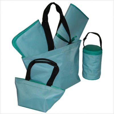 5-Piece Tote Set - Aqua/Teal