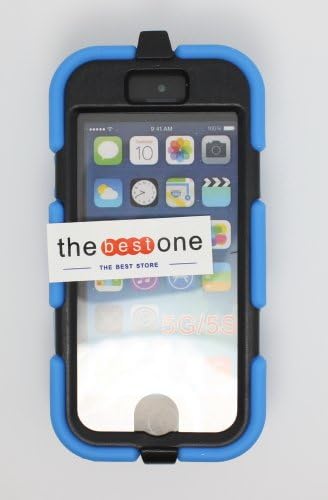 TheBestOne Iphone 5s 5g Case 3d Dual Protect Cover(newest Non Toxic Silicone Pc-multiple Color Options)extreme-duty Military Skin with Belt Clip Rainproof Shockproof Dustproof Case for Iphone 5s 5g+ (Free Capacitive Pen & Mini Bracket & Radiation Stickers)-blue