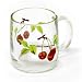 Glass Coffee or Tea Mug with Cherries