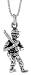 Sterling Silver Oxidized  Baseball Player  Pendant