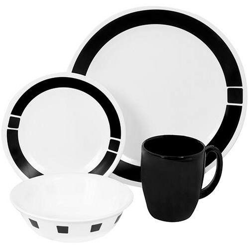 Corelle Livingware 16-Piece Dinnerware Set, Service for 4, Urban Black