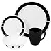 Corelle Livingware 16-Piece Dinnerware Set, Service for 4, Urban Black