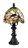 Sterling Industries 126-0010 Tiffany Mini Table Lamp, Pink and Green Shade