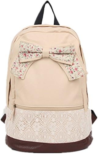 Icelove(TM) Cute Lace Backpack College Style Leisure Canvas Gilr's Lovely Bow...