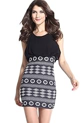 Chiffon Above the Knee Summer General Print Stretchy Sleeveless Club Dress/Party Dress/Mini Dress 